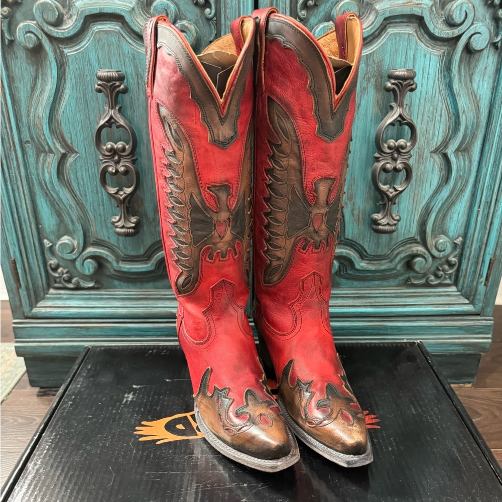 NIB Freebird “Willie” red leather boots size 8